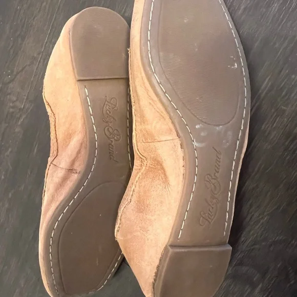 Lucky Brand Santana Square Toe Tan Leather Flats Size 7 - Picture 4 of 6